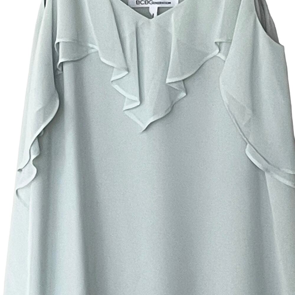 Bcbgeneration Ruffled Mini Dress Green Size Medium - Picture 5 of 8
